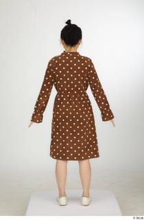 Aera brown dots dress casual dressed standing white oxford shoes…